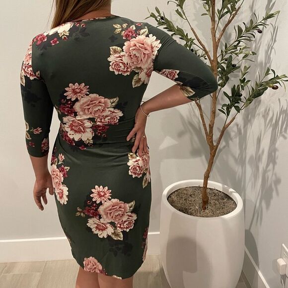 Love Fast Live Hard Green Floral Dress Size Large - Picture 3 of 3